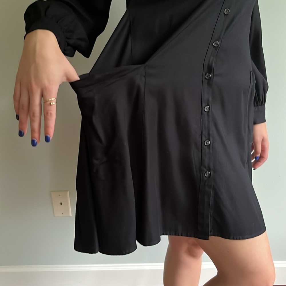 Lou & Grey Long Sleeve Black Mini Dress - Picture 7 of 11